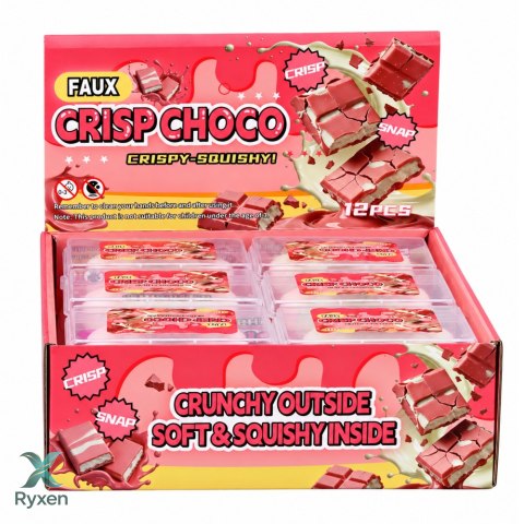 Gniotek Sensoryczny Chrupiąca Tabliczka Czekolady Pudełko Biała 8cm
