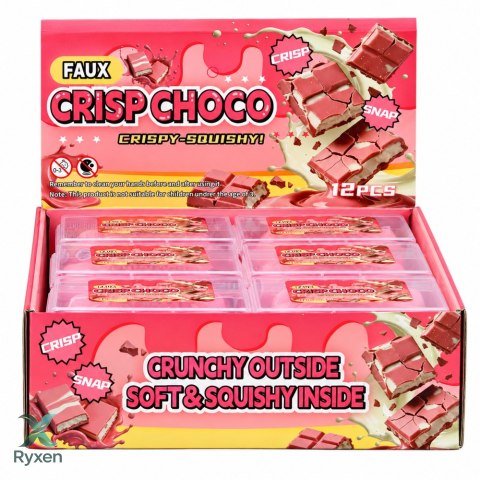 Gniotek Sensoryczny Chrupiąca Tabliczka Czekolady Pudełko Różowa 8cm