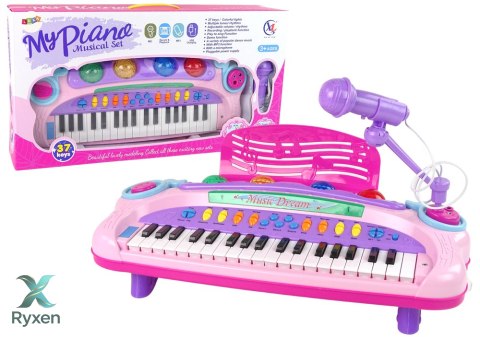 Interaktywne Duże Różowe Pianino Keyboard Mikrofon MP3