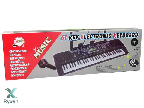 Keyboard Z Mikrofonem Instrument Muzyczny Czarny