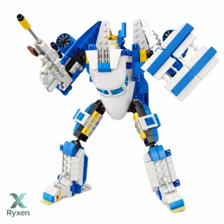Klocki Konstrukcyjne Samolot Pasażerski Robot 2w1 Światła 417 el.