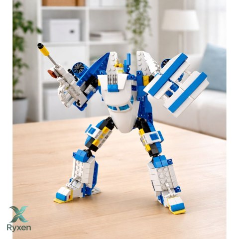 Klocki Konstrukcyjne Samolot Pasażerski Robot 2w1 Światła 417 el.