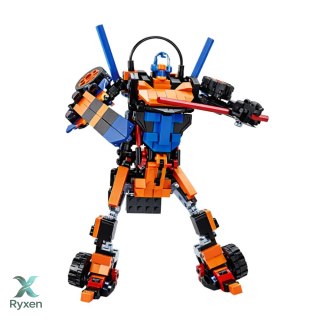 Klocki Konstrukcyjne Wyścigówka Auto Robot 2W1 Pomarańczowa 322 el.
