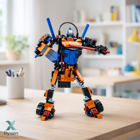 Klocki Konstrukcyjne Wyścigówka Auto Robot 2W1 Pomarańczowa 322 el.