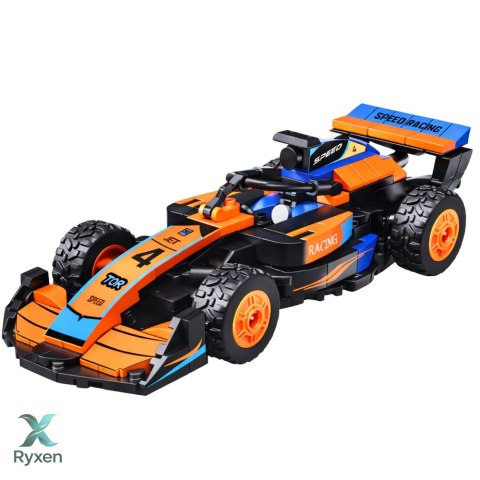 Klocki Konstrukcyjne Wyścigówka Auto Robot 2W1 Pomarańczowa 322 el.