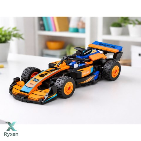 Klocki Konstrukcyjne Wyścigówka Auto Robot 2W1 Pomarańczowa 322 el.