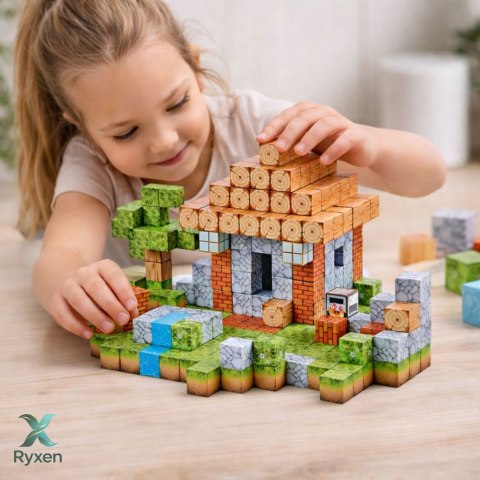 Klocki Magnetyczne Konstrukcyjne Kostki Kwadratowy Świat 3D 312 el.