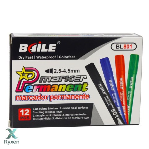 Marker Permanentny Wodoodporny Czarny 2,5-4,5 mm