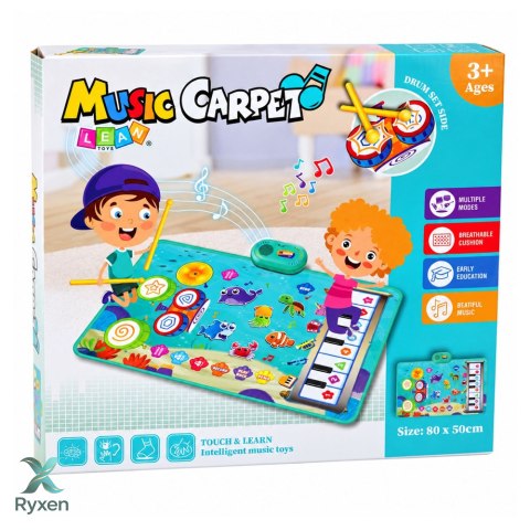 Mata Muzyczna Edukacyjna 2w1 Podwodny Świat Dźwięki Instrumentów 80x50 cm
