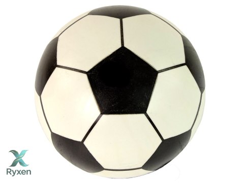 Piłka Biała Czarna Gumowa Duża 23 cm Lekka