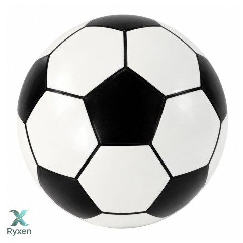 Piłka Biała Czarna Gumowa Duża 23 cm Lekka