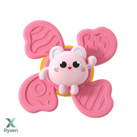 Zestaw Fidget Spinnery Grzechotki Wirujące Przyssawki Kolorowe 3 szt.