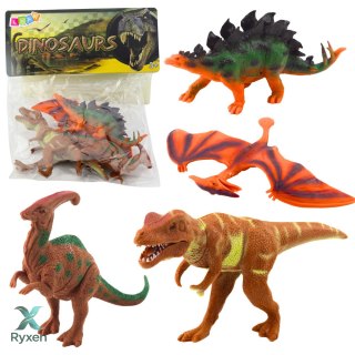 Zestaw Figurki Dinozaurów T-Rex Pteranodon Stegosaurus Parasaurolophus 4szt