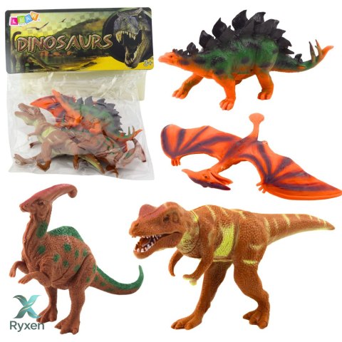 Zestaw Figurki Dinozaurów T-Rex Pteranodon Stegosaurus Parasaurolophus 4szt