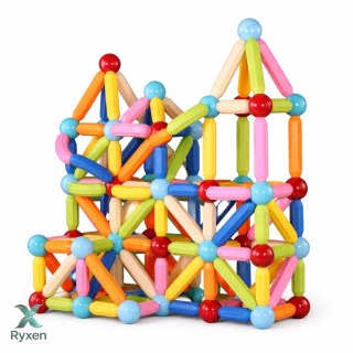 Zestaw Klocki Magnetyczne Konstrukcyjne W Pudełku Patyczki 3D 166 el.
