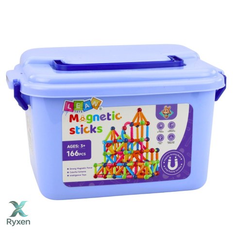 Zestaw Klocki Magnetyczne Konstrukcyjne W Pudełku Patyczki 3D 166 el.