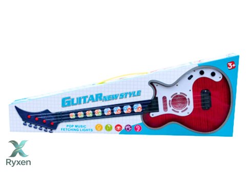 Gitara Elektryczna Instrument Dla Dzieci Światła Melodie Czerwona