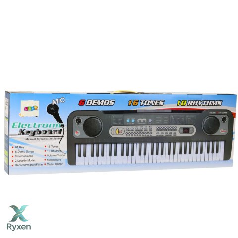 Keyboard Elektryczny Mikrofon Stojak Na Nuty Nagrywanie Odtwarzanie