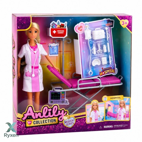 Lalka Anlily Lekarka Doktor Nosze Akcesoria Medyczne Szpital Zestaw