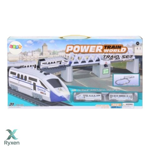 Zestaw Kolejka Elektryczna Pociąg Tory Most Zwodzony 366cm