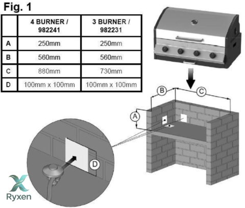 Grill gazowy do zabudowy CADAC MERIDIAN 4-palnikowy CADAC