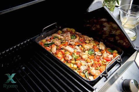 Brytfanna prostokątna z uchwytami CADAC Meridian z powłoką GreenGrill® CADAC
