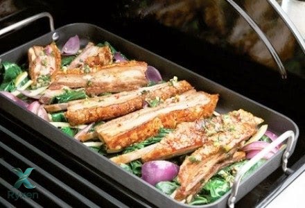 Brytfanna prostokątna z uchwytami CADAC Meridian z powłoką GreenGrill® CADAC
