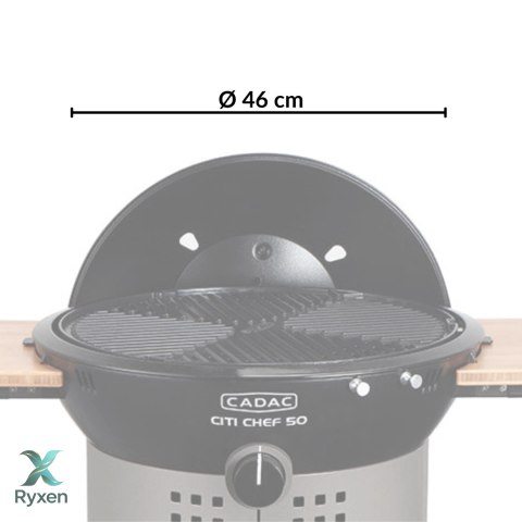 Grill gazowy na kółkach CADAC City Chef 49cm z bocznymi półkami CADAC