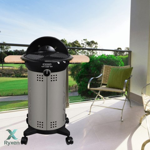 Grill gazowy na kółkach CADAC City Chef 49cm z bocznymi półkami CADAC