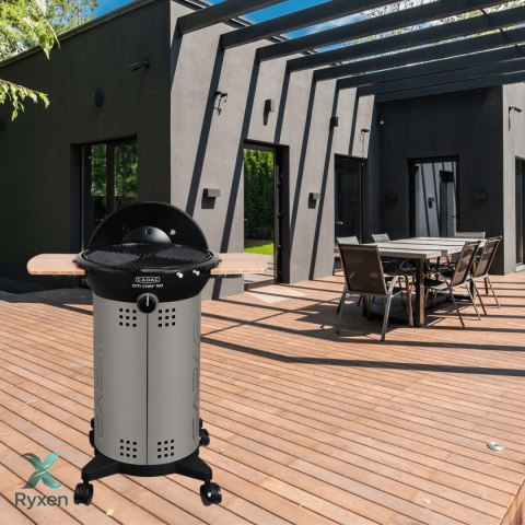 Grill gazowy na kółkach CADAC City Chef 49cm z bocznymi półkami CADAC