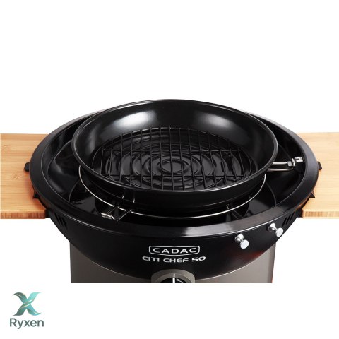 Grill gazowy na kółkach CADAC City Chef 49cm z bocznymi półkami CADAC