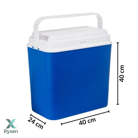Lodówka turystyczna 24L elektryczna 12V do samochodu, chłodzenie ogniwo Peltiera, wymiary 39x40x24 cm Kamai COOLBOX