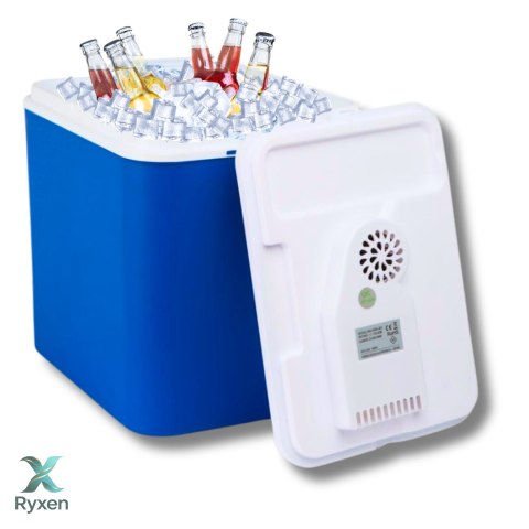Lodówka turystyczna 24L elektryczna 12V do samochodu, chłodzenie ogniwo Peltiera, wymiary 39x40x24 cm Kamai COOLBOX