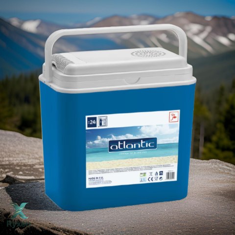 Lodówka turystyczna 24L elektryczna 12V do samochodu, chłodzenie ogniwo Peltiera, wymiary 39x40x24 cm Kamai COOLBOX