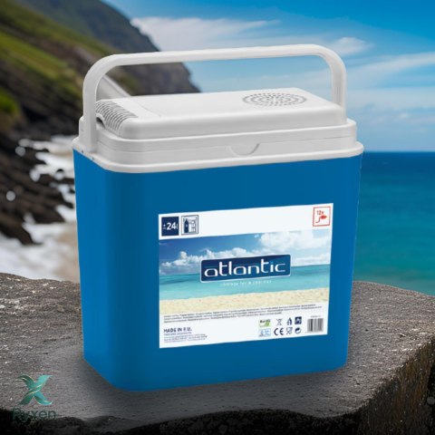 Lodówka turystyczna 24L elektryczna 12V do samochodu, chłodzenie ogniwo Peltiera, wymiary 39x40x24 cm Kamai COOLBOX
