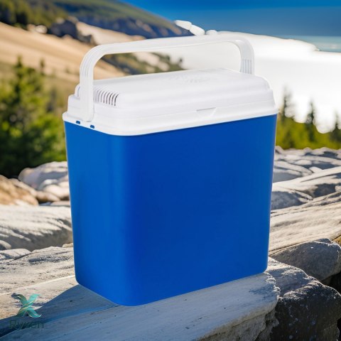 Lodówka turystyczna 24L elektryczna 12V do samochodu, chłodzenie ogniwo Peltiera, wymiary 39x40x24 cm Kamai COOLBOX