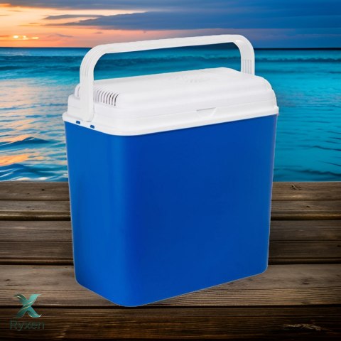Lodówka turystyczna 24L elektryczna 12V do samochodu, chłodzenie ogniwo Peltiera, wymiary 39x40x24 cm Kamai COOLBOX