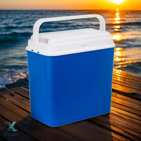 Lodówka turystyczna 24L elektryczna 12V do samochodu, chłodzenie ogniwo Peltiera, wymiary 39x40x24 cm Kamai COOLBOX