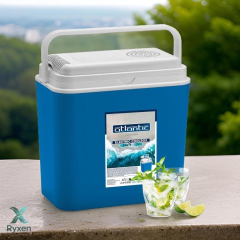 Lodówka turystyczna 24L elektryczna 12V do samochodu, chłodzenie ogniwo Peltiera, wymiary 39x40x24 cm Kamai COOLBOX