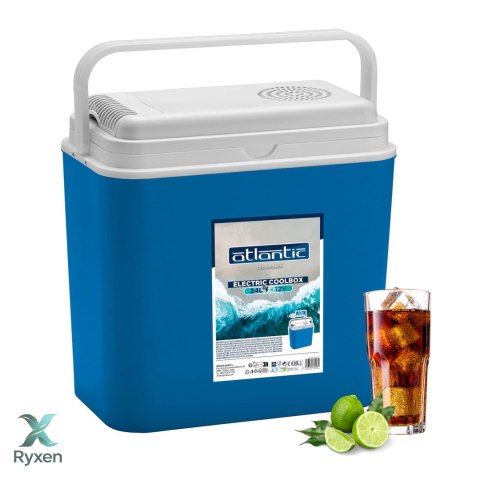 Lodówka turystyczna 24L elektryczna 12V do samochodu, chłodzenie ogniwo Peltiera, wymiary 39x40x24 cm Kamai COOLBOX