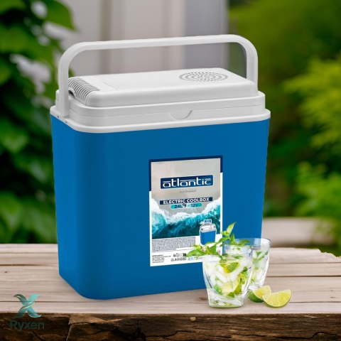 Lodówka turystyczna 24L elektryczna 12V do samochodu, chłodzenie ogniwo Peltiera, wymiary 39x40x24 cm Kamai COOLBOX