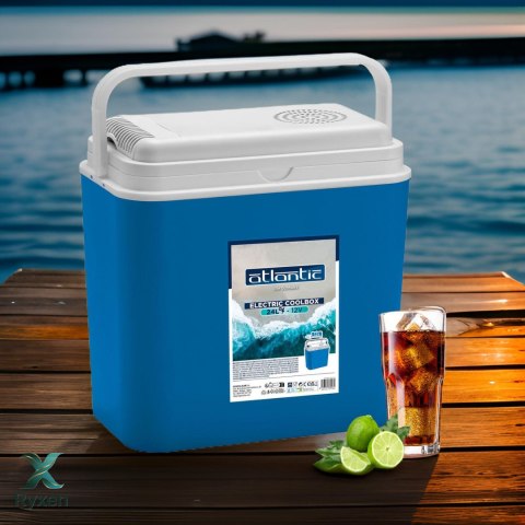 Lodówka turystyczna 24L elektryczna 12V do samochodu, chłodzenie ogniwo Peltiera, wymiary 39x40x24 cm Kamai COOLBOX