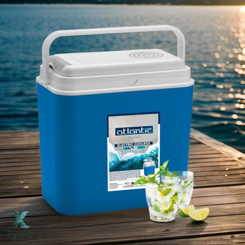 Lodówka turystyczna 24L elektryczna 12V do samochodu, chłodzenie ogniwo Peltiera, wymiary 39x40x24 cm Kamai COOLBOX