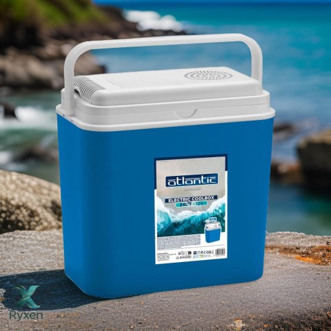 Lodówka turystyczna 24L elektryczna 12V do samochodu, chłodzenie ogniwo Peltiera, wymiary 39x40x24 cm Kamai COOLBOX