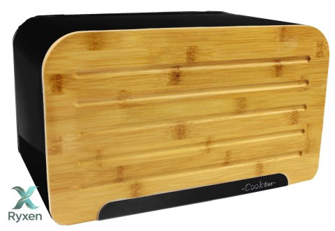 Chlebak z deską do krojenia 35x20x21cm CZARNY Chomik