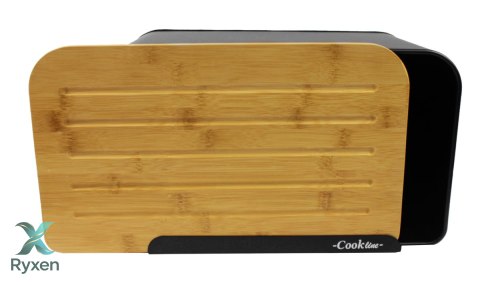 Chlebak z deską do krojenia 35x20x21cm CZARNY Chomik