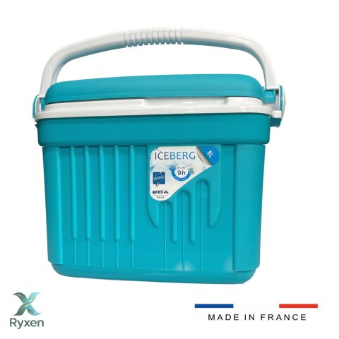 Lodówka turystyczna 8L KAMAI ICEBERG na wkłady mrożące, turkusowa z białą rączką Kamai Coolbox