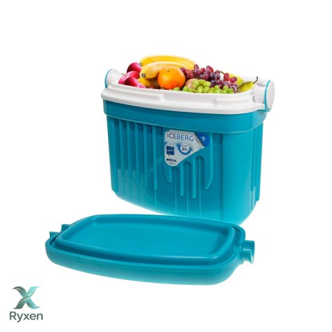 Lodówka turystyczna 8L KAMAI ICEBERG na wkłady mrożące, turkusowa z białą rączką Kamai Coolbox