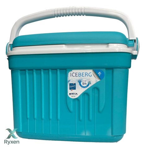 Lodówka turystyczna 8L KAMAI ICEBERG na wkłady mrożące, turkusowa z białą rączką Kamai Coolbox