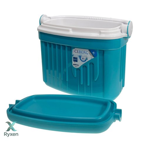 Lodówka turystyczna 8L KAMAI ICEBERG na wkłady mrożące, turkusowa z białą rączką Kamai Coolbox